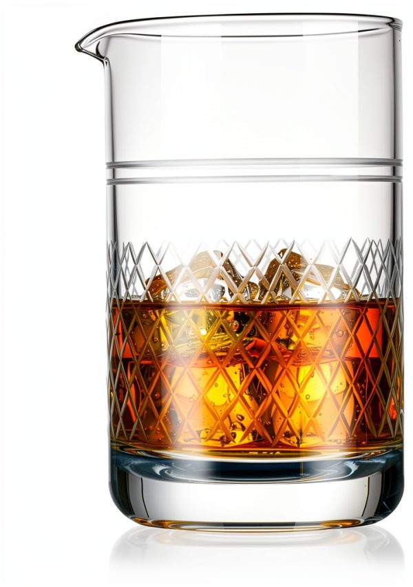 Barillio Crystal Cocktail Mixing Glass - 20 Oz (600 ml) Seamless Weighted With Thick & Sturdy Bottom Cocktail Stirring Pitcher | Old Fashioned Beaker - Bartender Mixology Accessories to Stir Cocktails-0