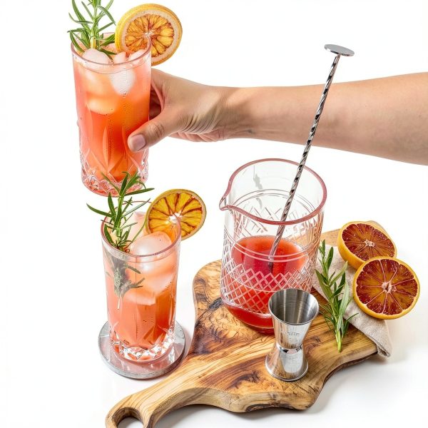 Barillio Crystal Cocktail Mixing Glass - 20 Oz (600 ml) Seamless Weighted With Thick & Sturdy Bottom Cocktail Stirring Pitcher | Old Fashioned Beaker - Bartender Mixology Accessories to Stir Cocktails-3