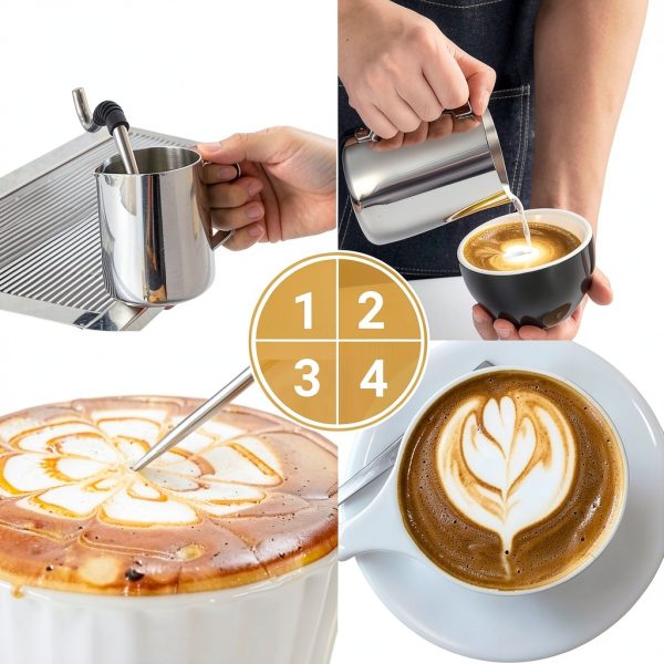 Milk Frothing Pitcher UMUACCAN 590ml Stainless Steel Jug with Pen-3