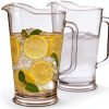 US Acrylic 64oz Bistro Clear Pitcher Set of 2 Shatterproof BPA Free-0
