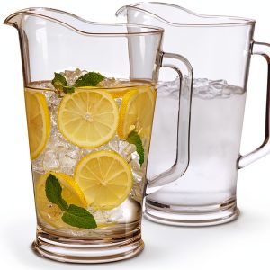 US Acrylic 64oz Bistro Clear Pitcher Set of 2 Shatterproof BPA Free-0