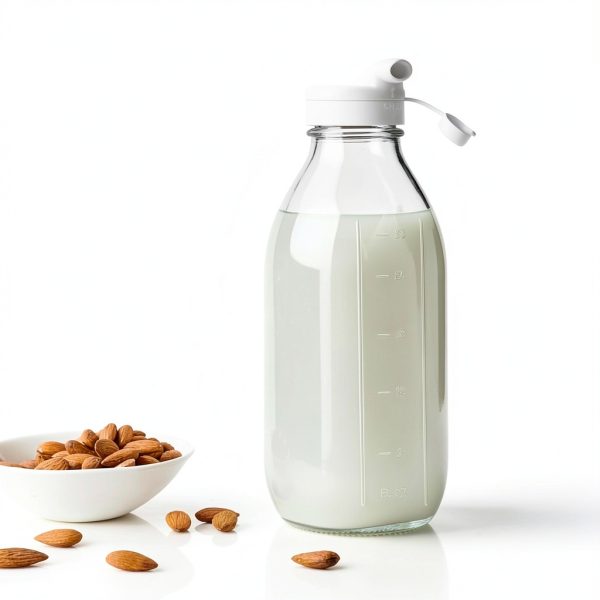 Glass Milk Bottle 2 Pack by Syntic – 32oz Airtight Reusable Jugs-3