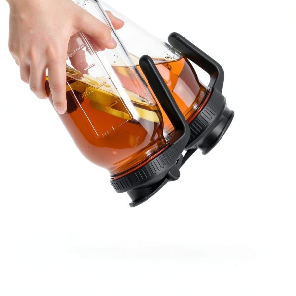 64oz Glass Pitcher by NIJIALGEXPY Mason Jar Style with Airtight Lid-3