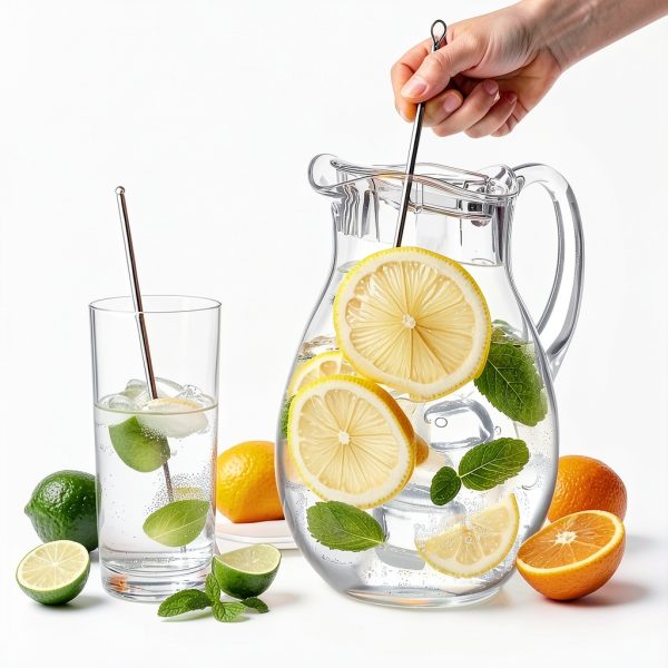 Clear Plastic Pitcher 72oz with Lid by Meolibour Beverage Jug-1