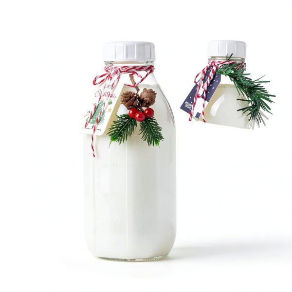 Glass Milk Bottle 2 Pack by Syntic – 32oz Airtight Reusable Jugs-4