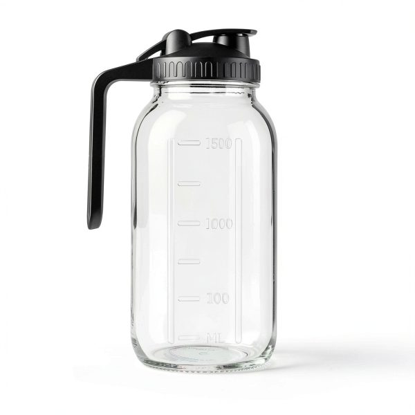 64oz Glass Pitcher by NIJIALGEXPY Mason Jar Style with Airtight Lid-1