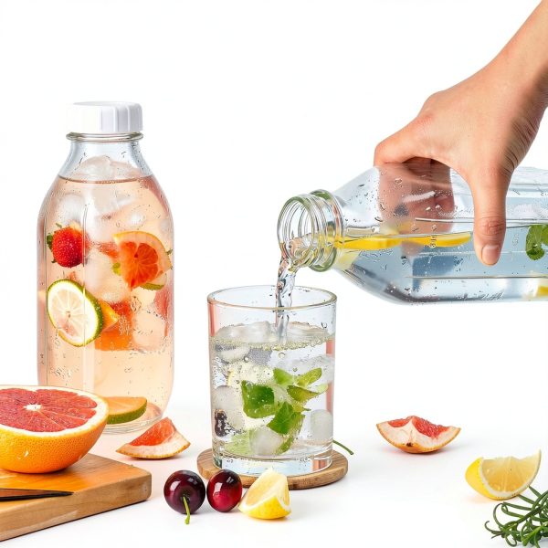 Glass Milk Bottle 2 Pack by Syntic – 32oz Airtight Reusable Jugs-7