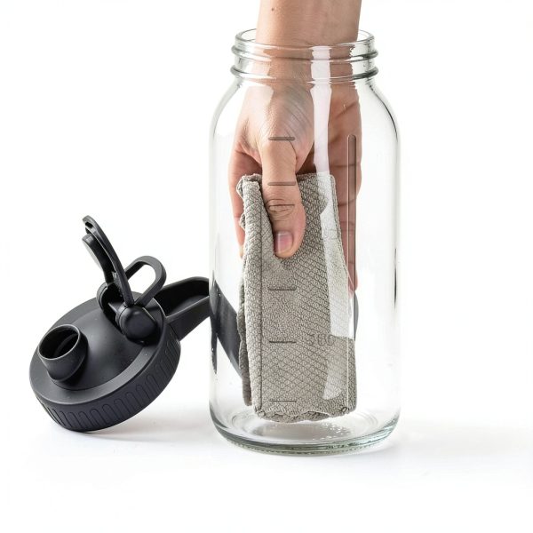 64oz Glass Pitcher by NIJIALGEXPY Mason Jar Style with Airtight Lid-4