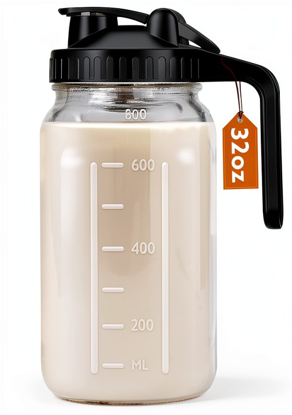 Breast Milk Pitcher Mihlapi 32oz Mason Jar with Leak‑Proof Lid-0